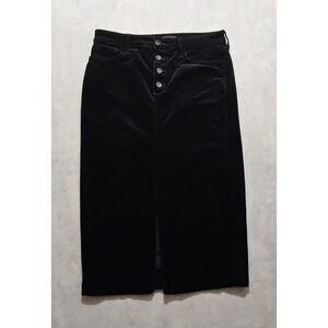 NYDJ Skirt Sz 8 Black Corduroy Stretch‎ Pencil Slimming Midi Tummy Control
